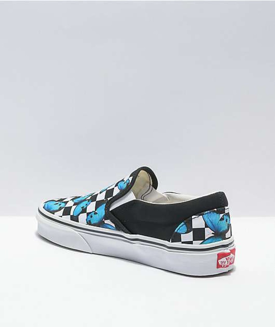 Vans * | Vans Slip-On Butterfly Checkerboard Skate Shoes Promotions