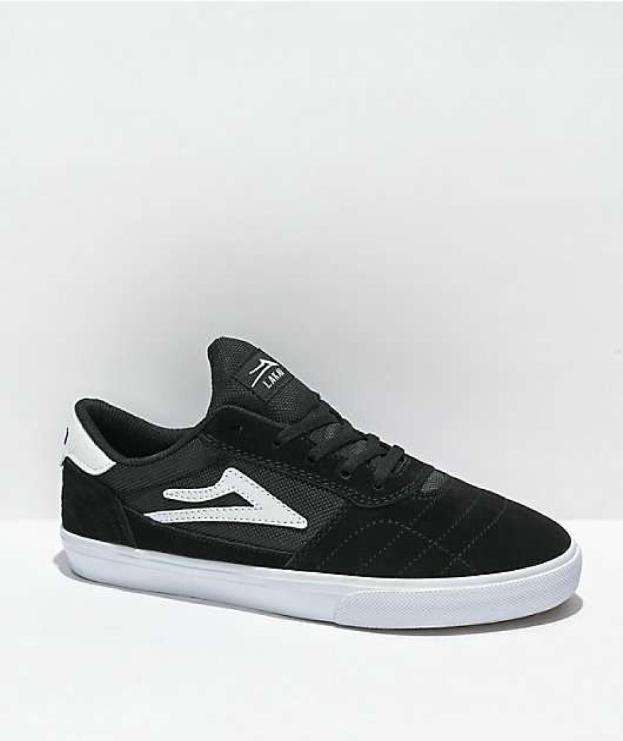 Skate Shoes * | Lakai Kids' Cambridge Black & White Skate Shoes Outlet