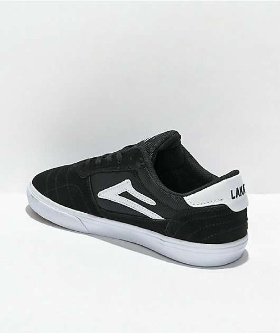 Skate Shoes * | Lakai Kids' Cambridge Black & White Skate Shoes Outlet