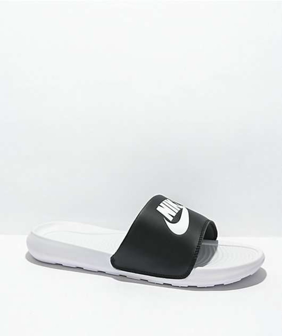 Nike * | Nike Victori One Mismatch Black & White Slide Sandals Promotions