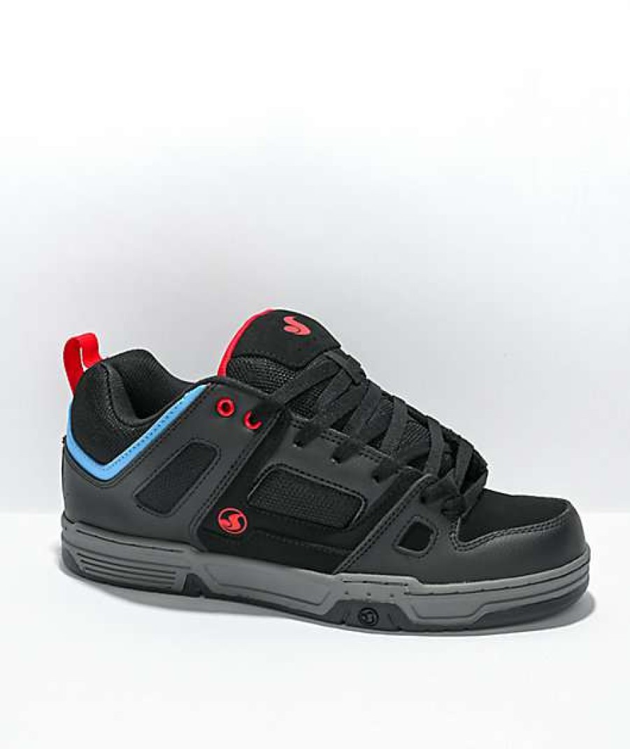 Sneakers * | Dvs Gambol Black, Fiery Red, & Blue Skate Shoes Outlet