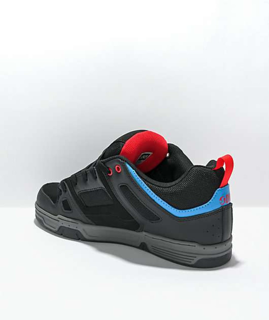 Sneakers * | Dvs Gambol Black, Fiery Red, & Blue Skate Shoes Outlet