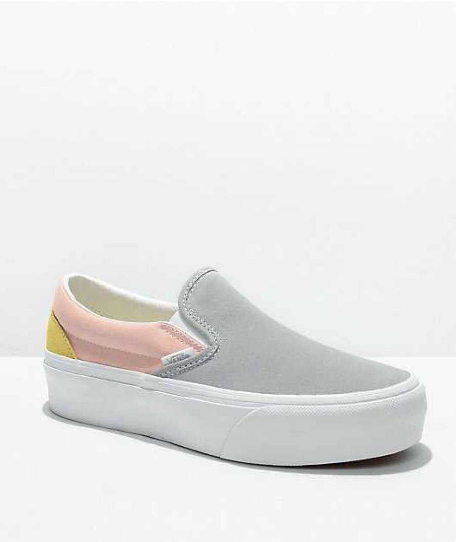 Vans * | Vans Slip-On Pastel Colorblock Platform Shoes Promotions