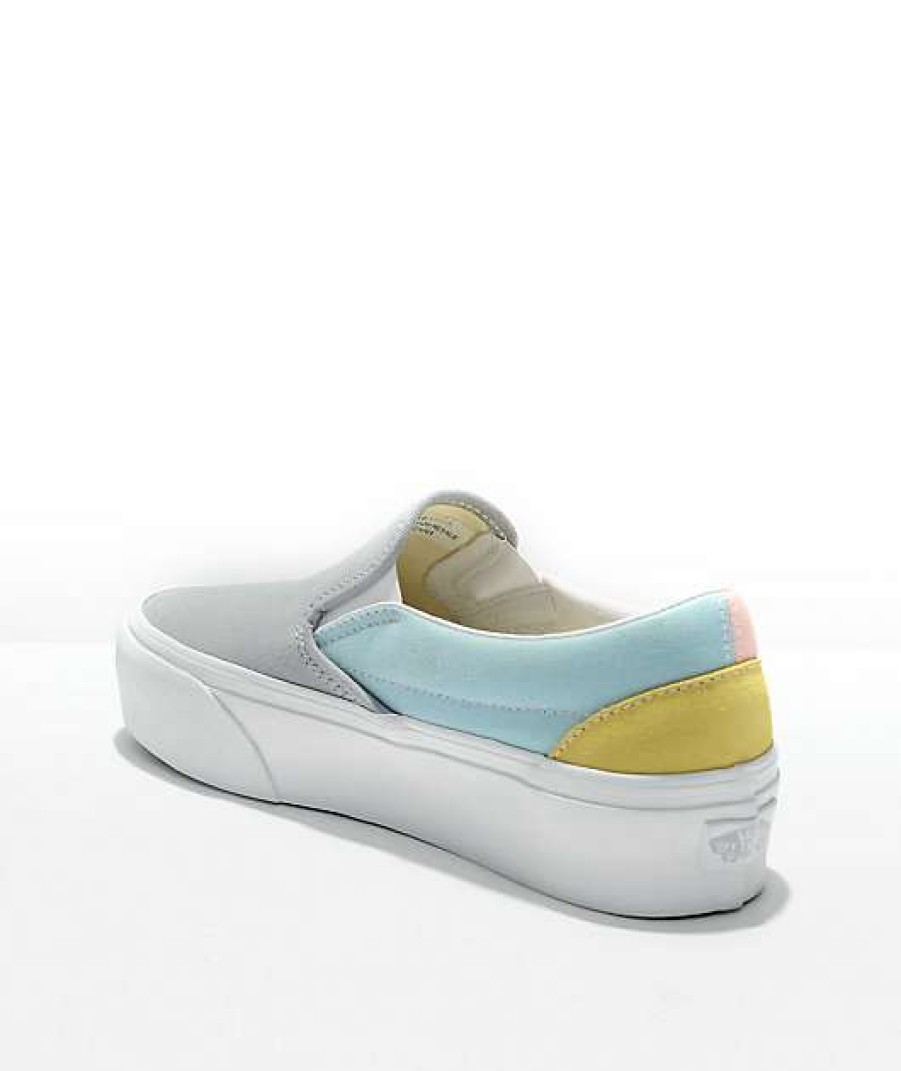 Vans * | Vans Slip-On Pastel Colorblock Platform Shoes Promotions