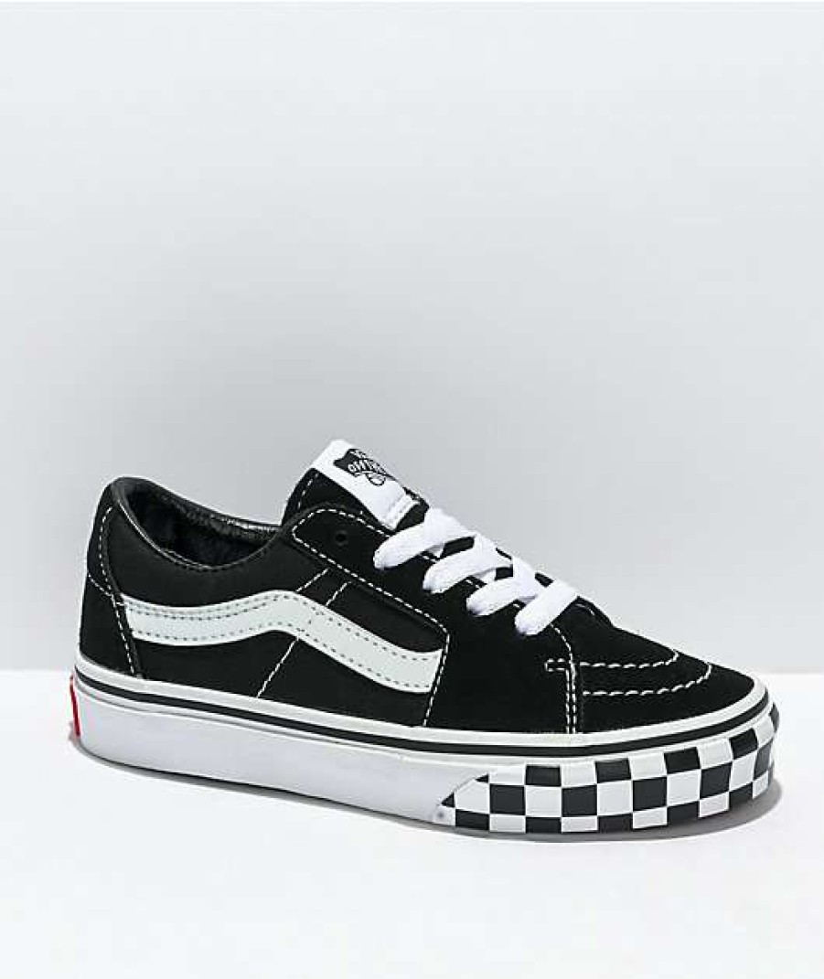 Vans * | Vans Sk8-Low Reflective Black & White Skate Shoes Promotions