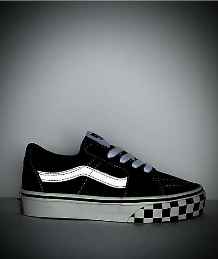 Vans * | Vans Sk8-Low Reflective Black & White Skate Shoes Promotions