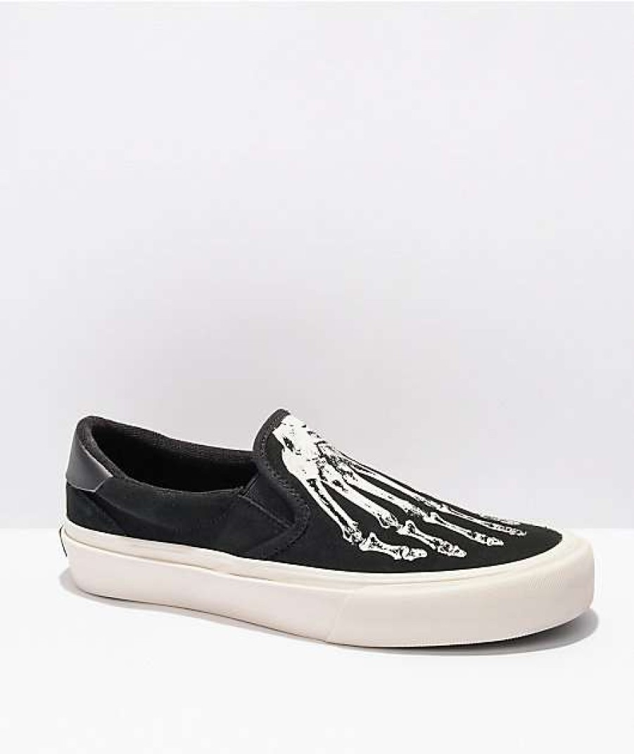 Shoes * | Straye Ventura X-Ray Black & White Slip-On Skate Shoes Outlet