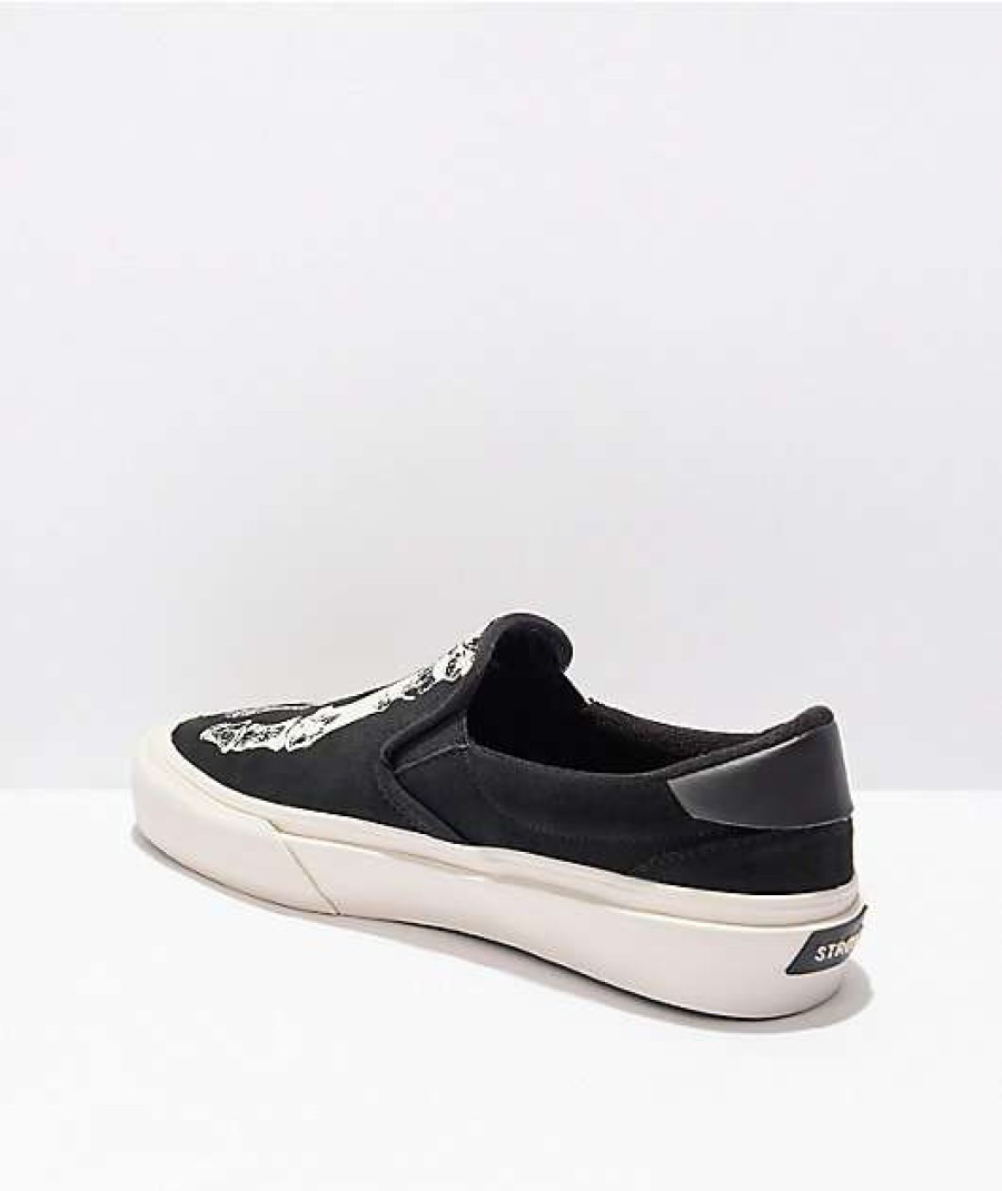 Shoes * | Straye Ventura X-Ray Black & White Slip-On Skate Shoes Outlet