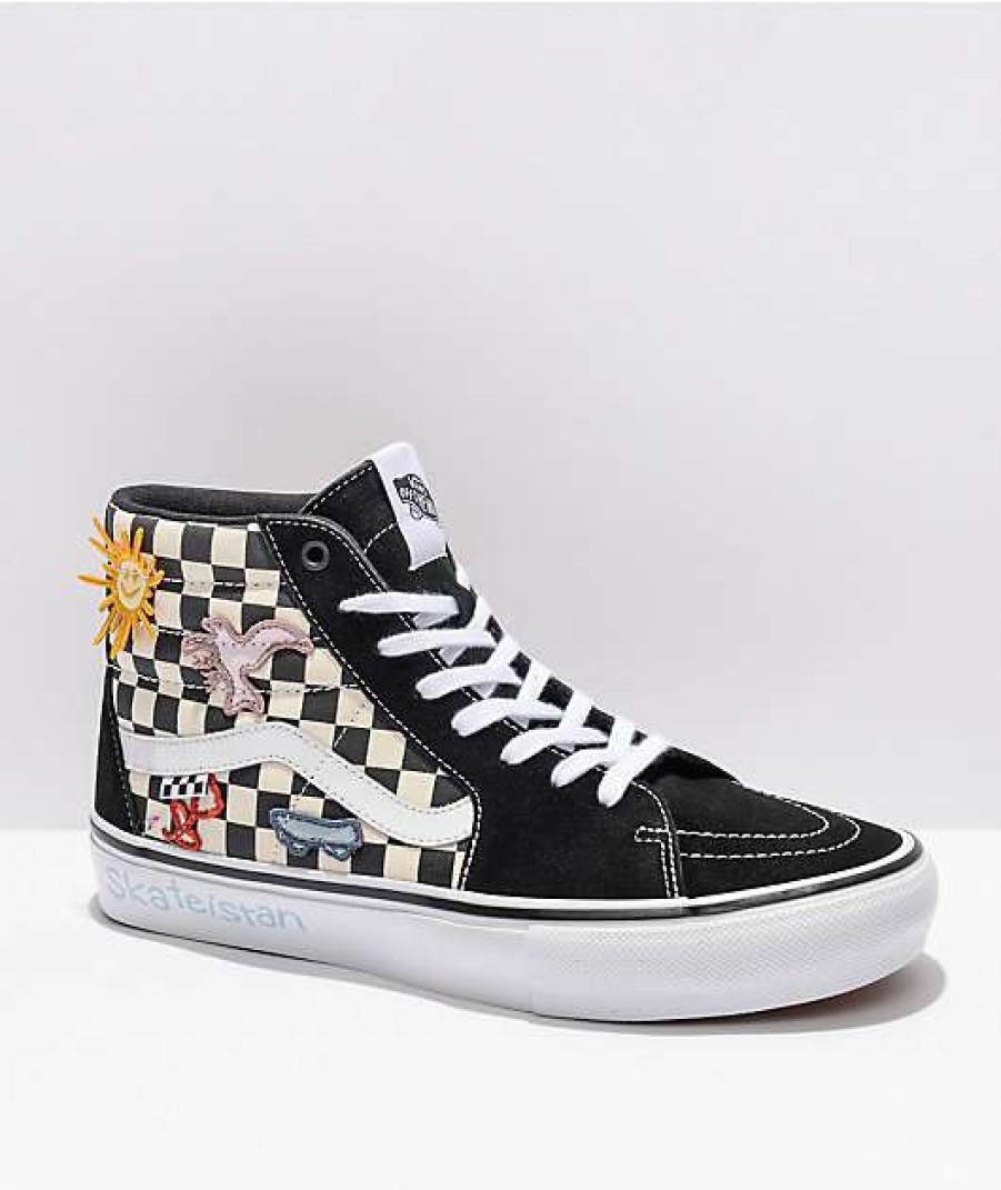 Vans * | Vans X Skateistan Skate Sk8-Hi Checkerboard Skate Shoes Promotions