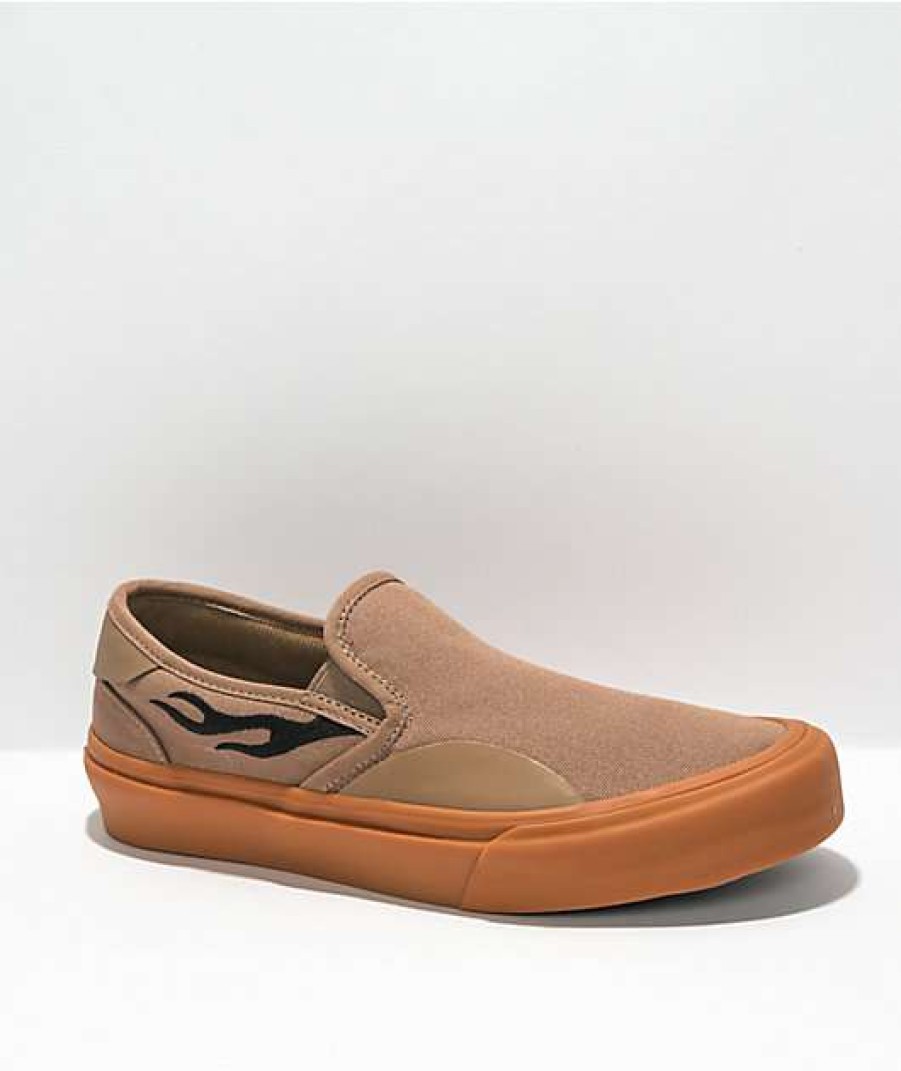 Shoes * | Straye Boo Vista Brown & Gum Slip-On Skate Shoes Outlet