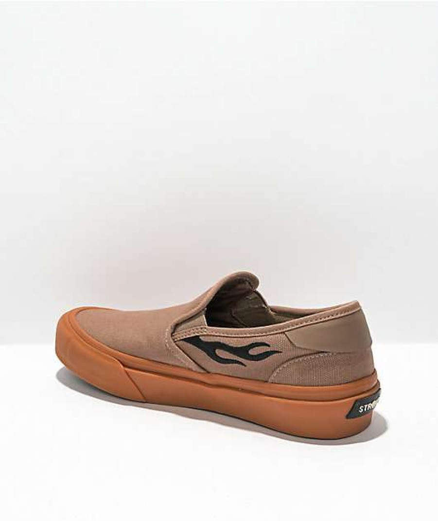 Shoes * | Straye Boo Vista Brown & Gum Slip-On Skate Shoes Outlet