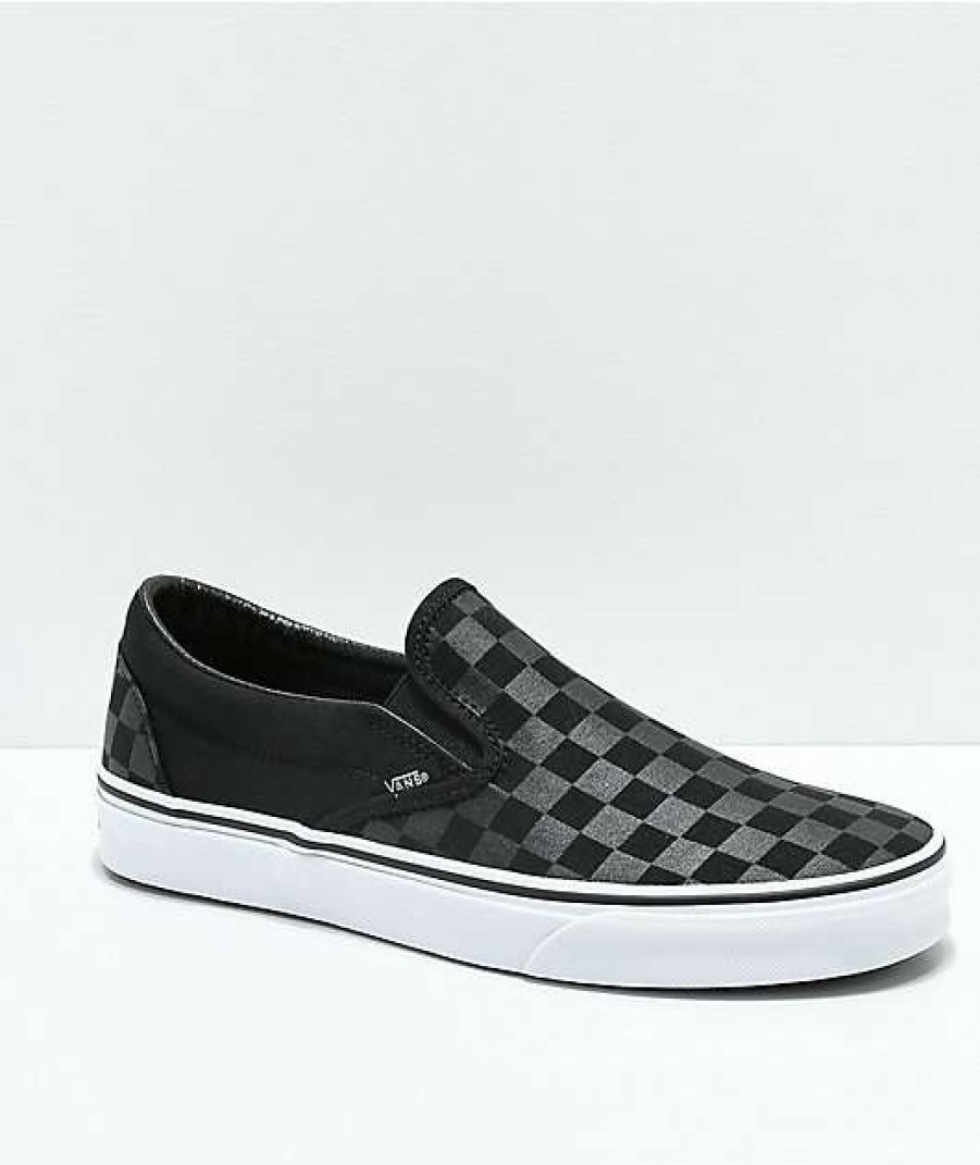 Vans * | Vans Slip-On Black Checkerboard Skate Shoes Promotions