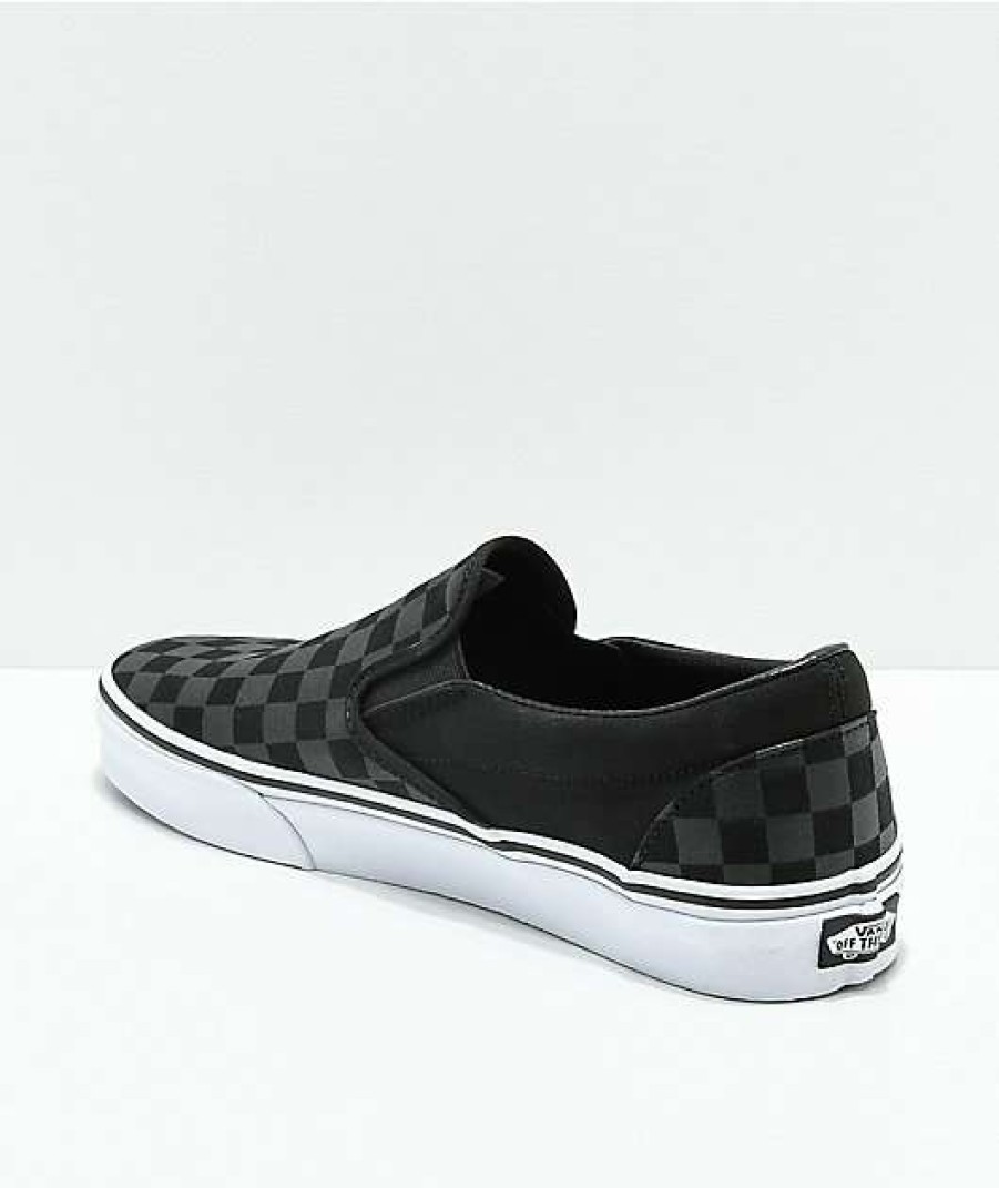 Vans * | Vans Slip-On Black Checkerboard Skate Shoes Promotions