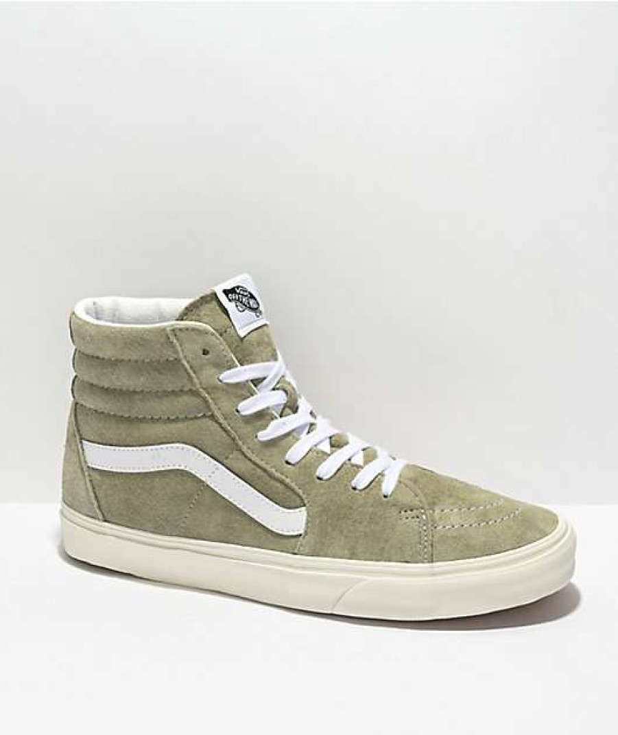 Vans * | Vans Sk8-Hi Moss Grey & Snow White Skate Shoes Promotions