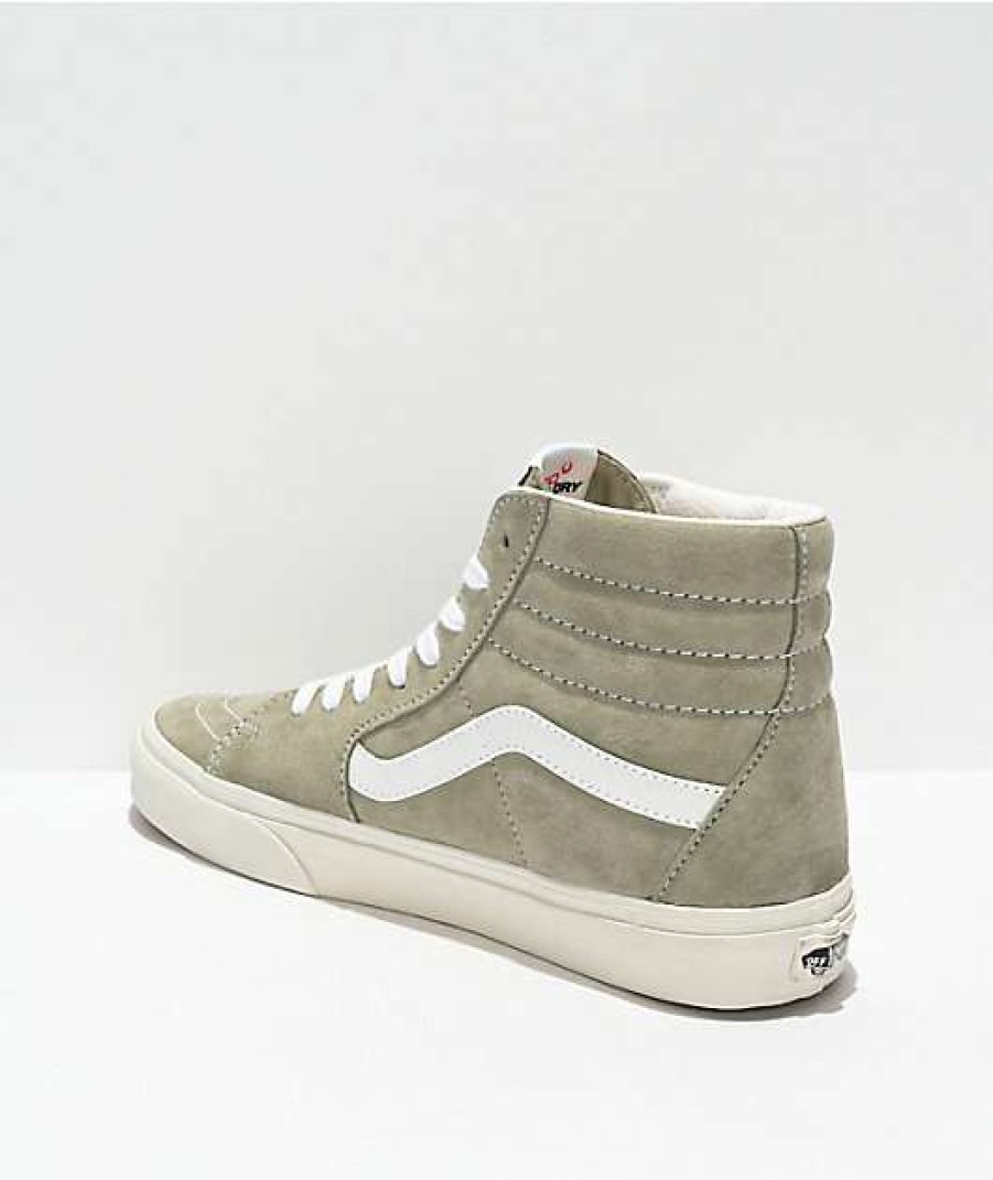 Vans * | Vans Sk8-Hi Moss Grey & Snow White Skate Shoes Promotions