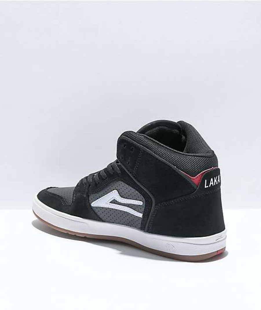 Skate Shoes * | Lakai Telford Black & Grey Suede High Top Skate Shoes Outlet