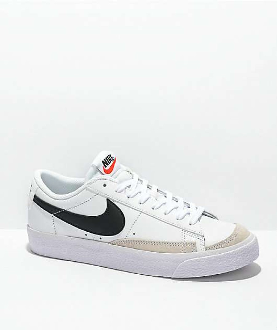 Nike * | Nike Kids' Blazer '77 Low White, Black, & Teal Leather Shoes Promotions