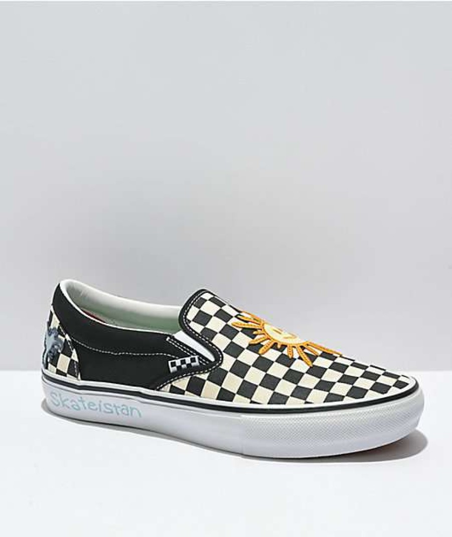 Vans * | Vans X Skateistan Skate Slip-On Checkerboard Skate Shoes Promotions