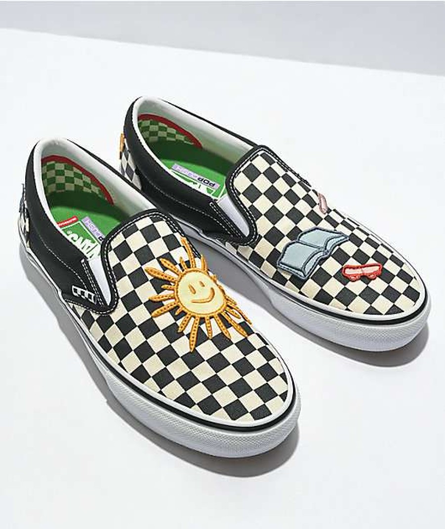 Vans * | Vans X Skateistan Skate Slip-On Checkerboard Skate Shoes Promotions