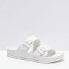 Sandals * | Trillium White 2 Strap Slide Sandals Outlet