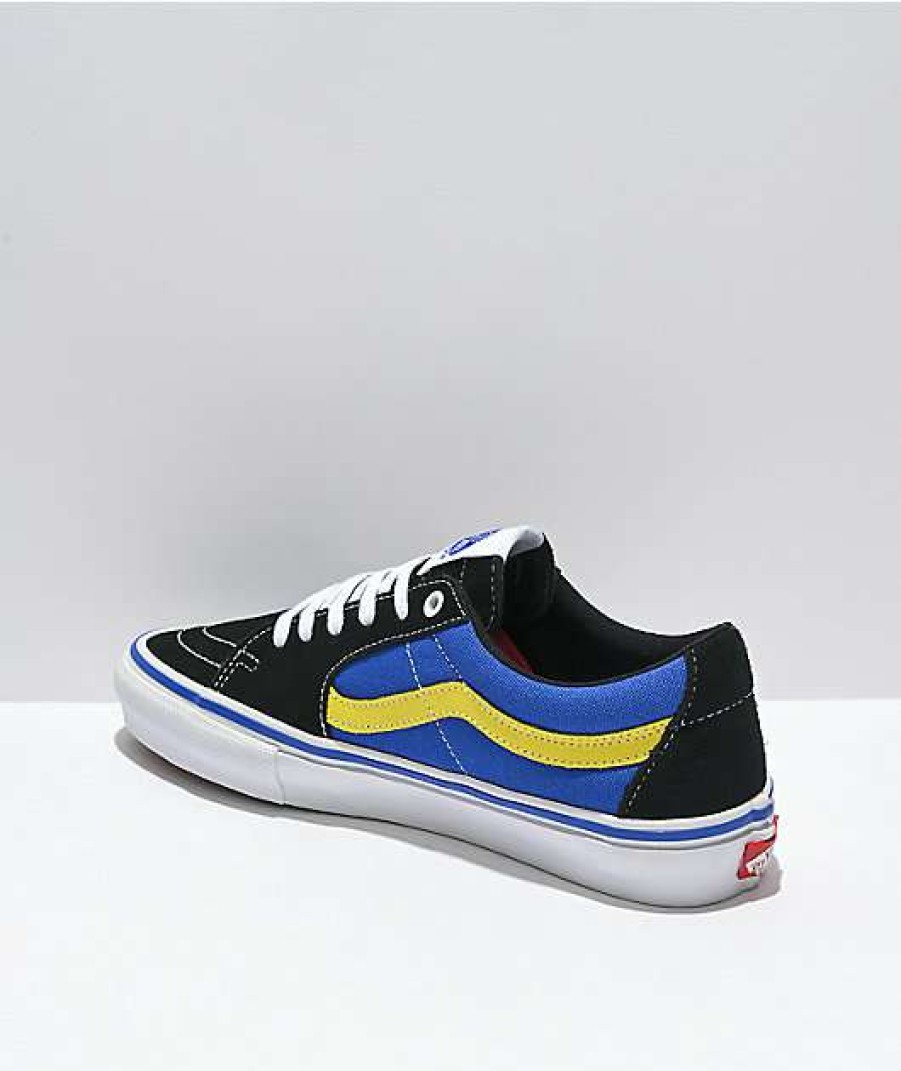 Vans * | Vans Skate Sk8-Low Black & Dazzling Blue Skate Shoes Promotions