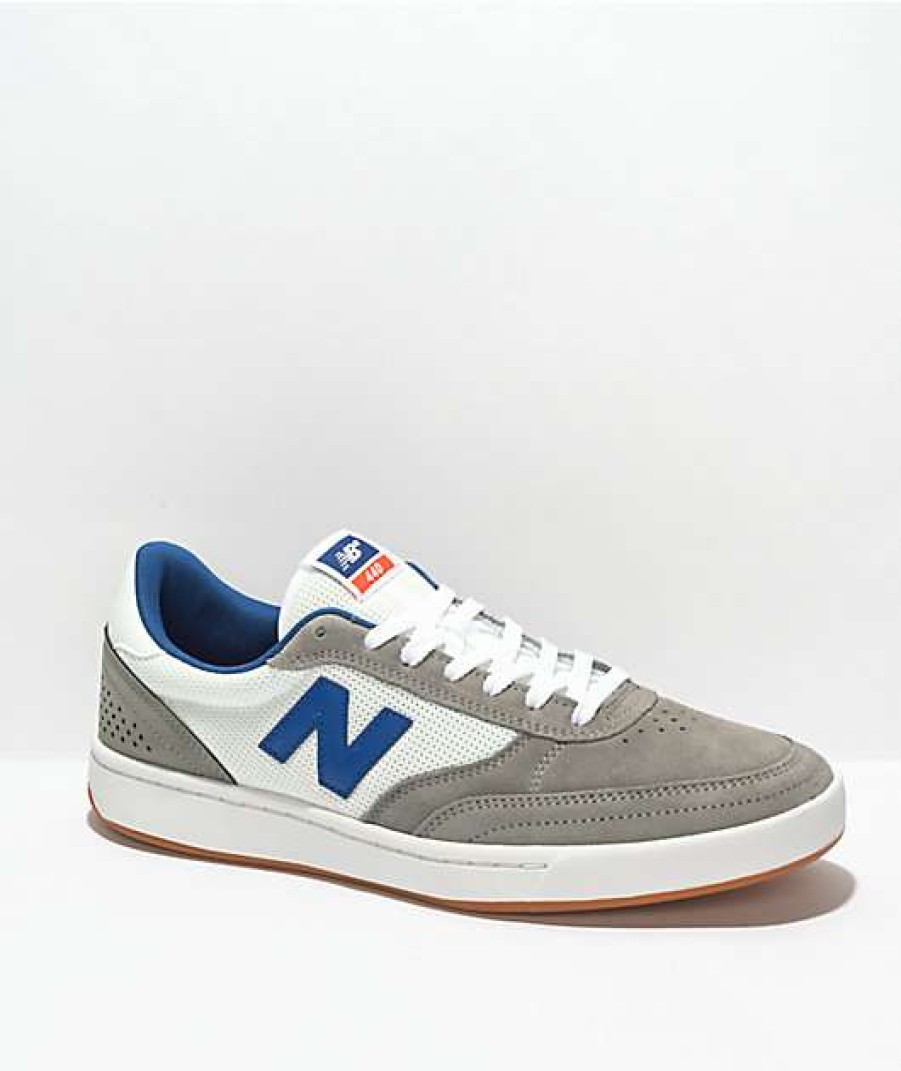 Sneakers * | New Balance Numeric 440 White, Grey, & Navy Skate Shoes Outlet