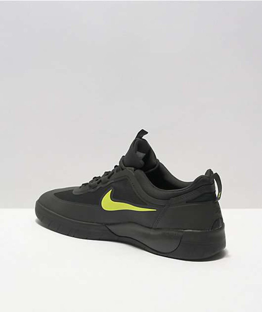 Nike * | Nike Sb Nyjah Free 2.0 Black & Cyber Green Skate Shoes Promotions