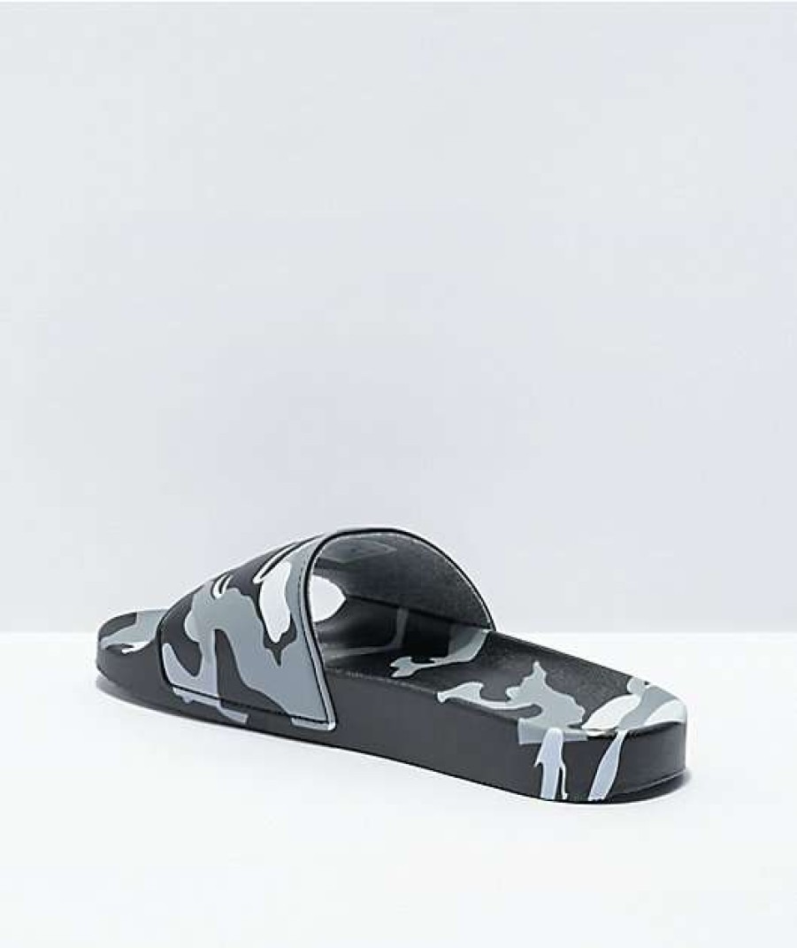 Sandals * | Champion Ipo Camo Black & Grey Slide Sandals Outlet