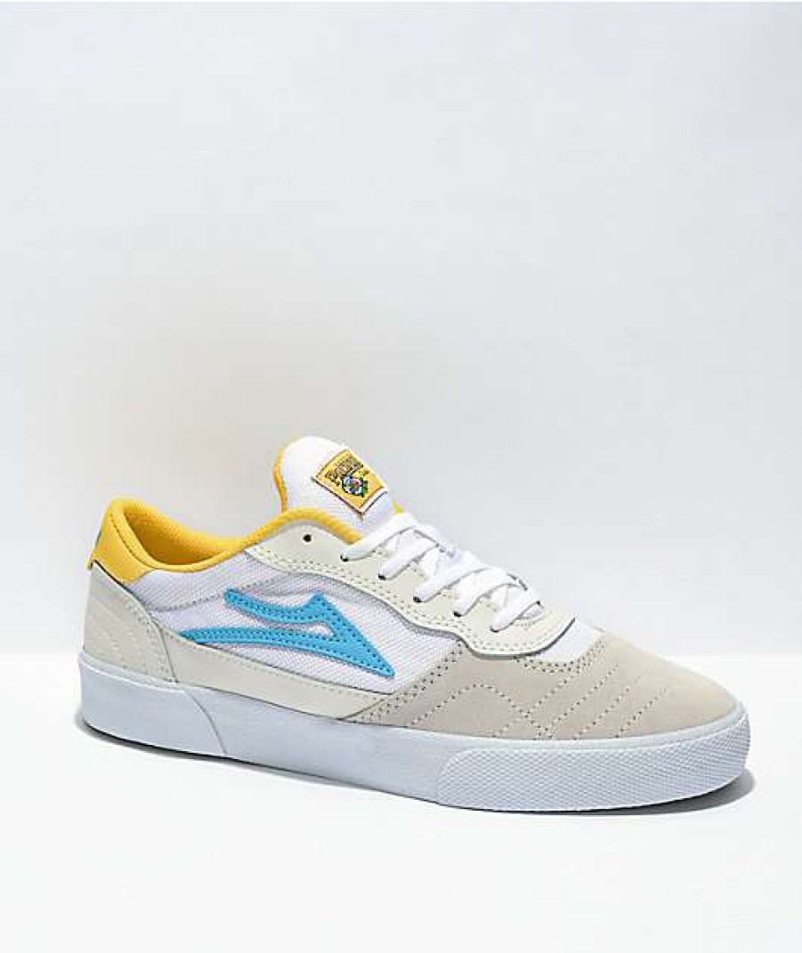 Sneakers * | Lakai X Pacifico Cambridge White & Cyan Skate Shoes Outlet