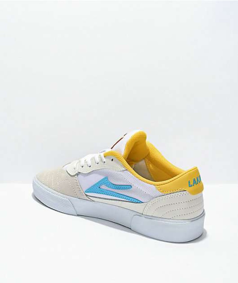 Sneakers * | Lakai X Pacifico Cambridge White & Cyan Skate Shoes Outlet