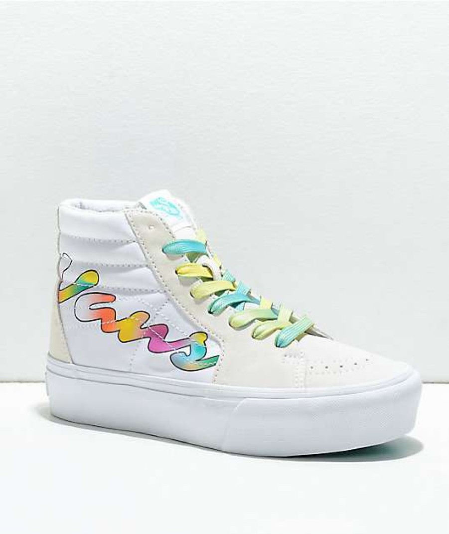 Vans * | Vans Sk8-Hi Spring Fade White Platform 2.0 Shoes Promotions