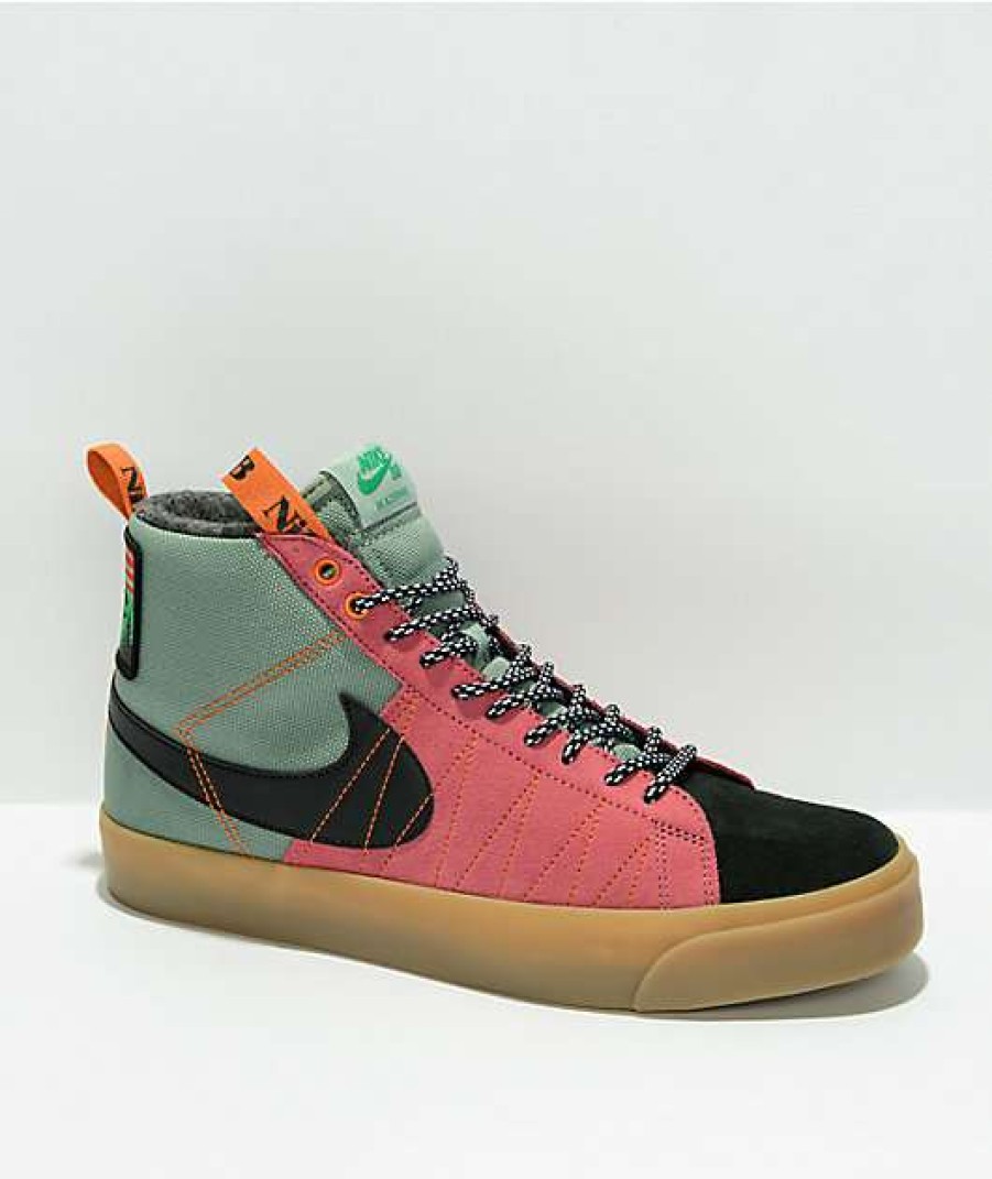 Nike * | Nike Sb Zoom Blazer Mid Premium Smoke & Pink Skate Shoes Promotions