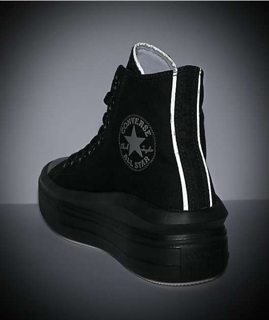 Shoes * | Converse Ctas Move Hi-Top All Black Platform Shoes Outlet