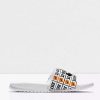 Nike * | Nike Benassi Jdi Print White & Black Slide Sandals Promotions