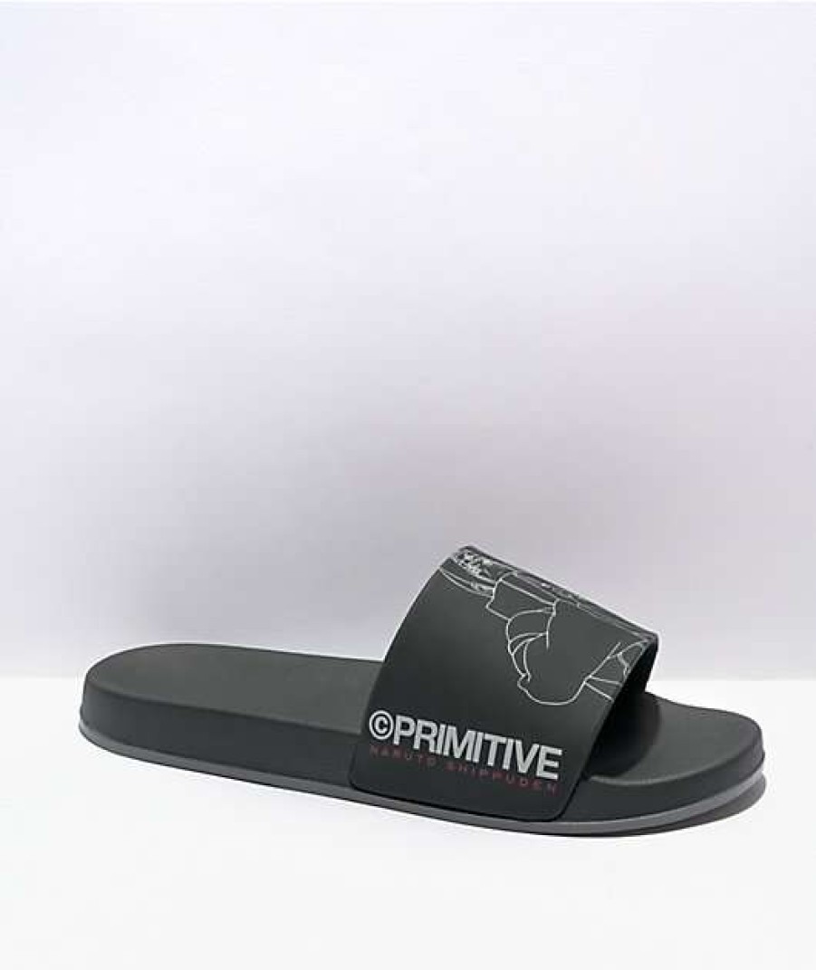 Sandals * | Primitive X Naruto Itachi Black Slide Sandals Outlet