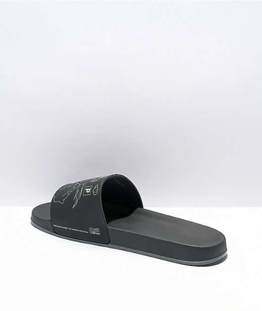 Sandals * | Primitive X Naruto Itachi Black Slide Sandals Outlet