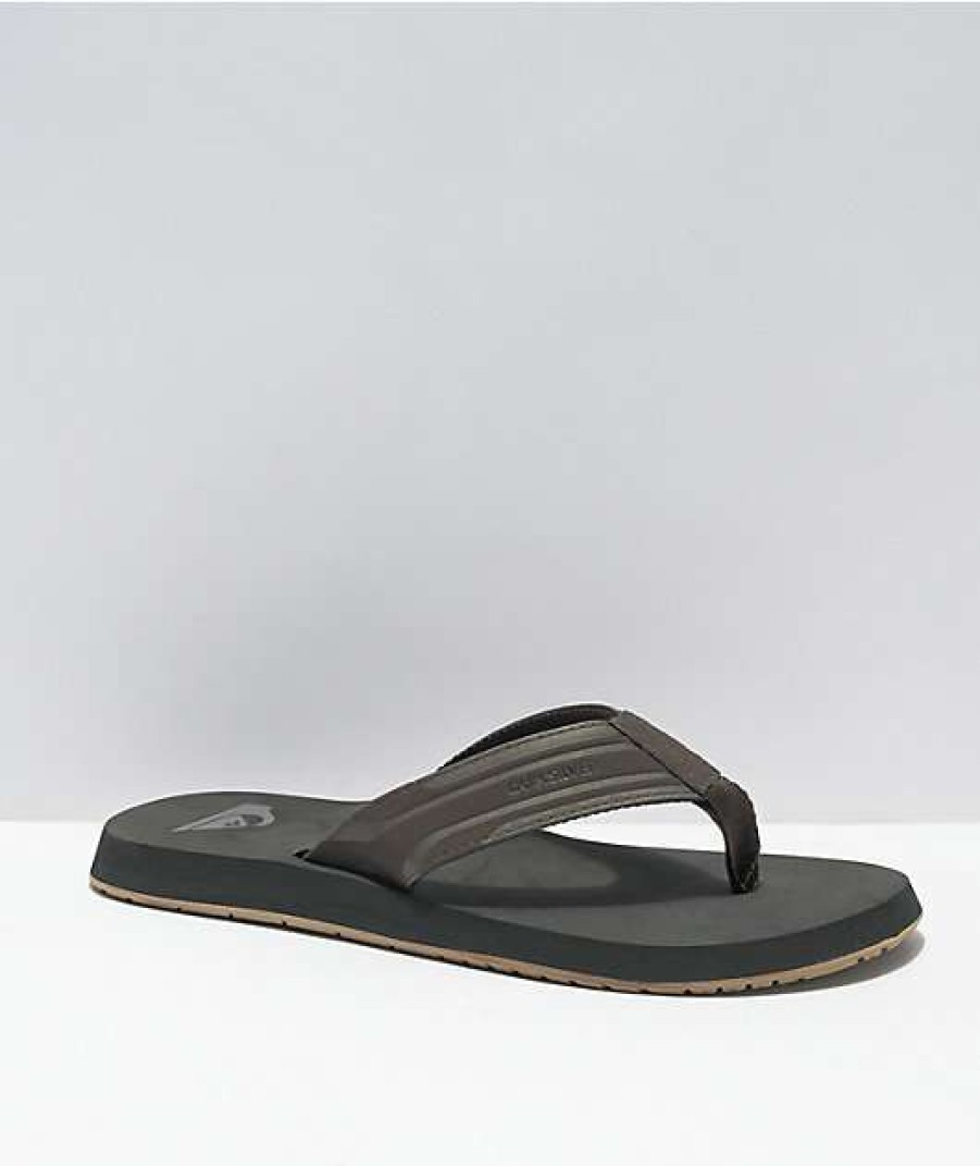 Sandals * | Quiksilver Monkey Wrench Brown, Black & Brown Sandals Outlet