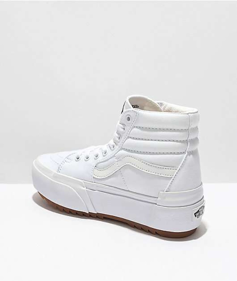 Vans * | Vans Sk8-Hi Stacked True White Platform Shoes Promotions