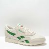 Sneakers * | Reebok Classic Nylon & Canvas White & Green Shoes Outlet