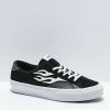 Skate Shoes * | Straye Logan Flame Black & White Suede Skate Shoes Outlet