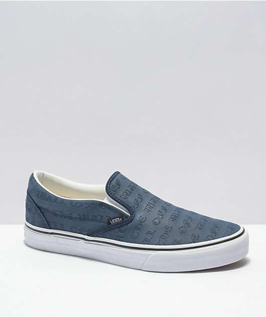 Vans * | Vans Slip-On Deboss Otw Dress Blues Skate Shoes Promotions