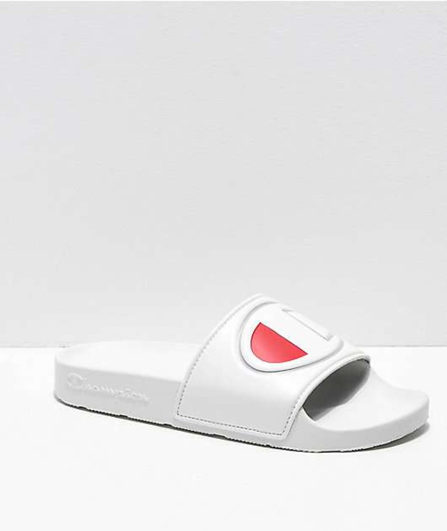 Sandals * | Champion Ipo White Slide Sandals Outlet