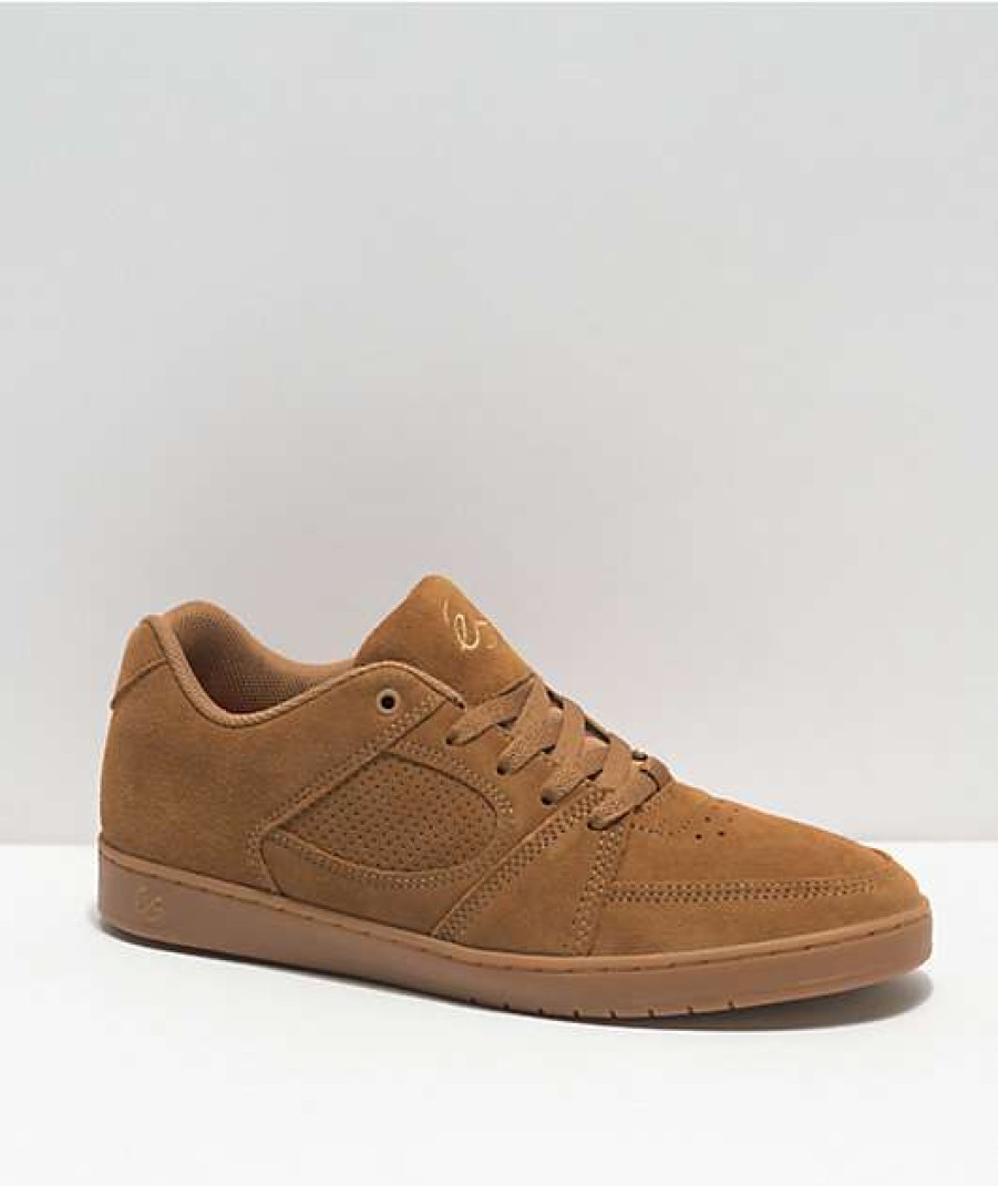 Skate Shoes * | Es Accel Slim Brown & Gum Skate Shoes Outlet