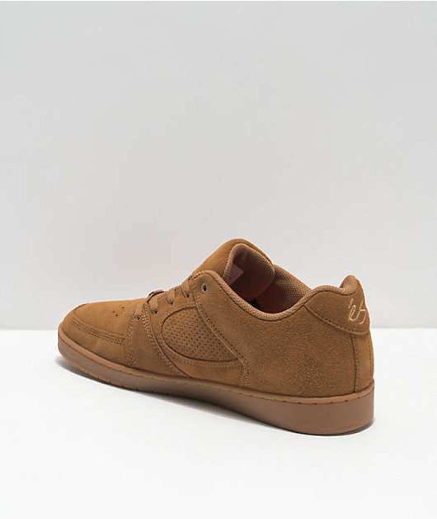 Skate Shoes * | Es Accel Slim Brown & Gum Skate Shoes Outlet