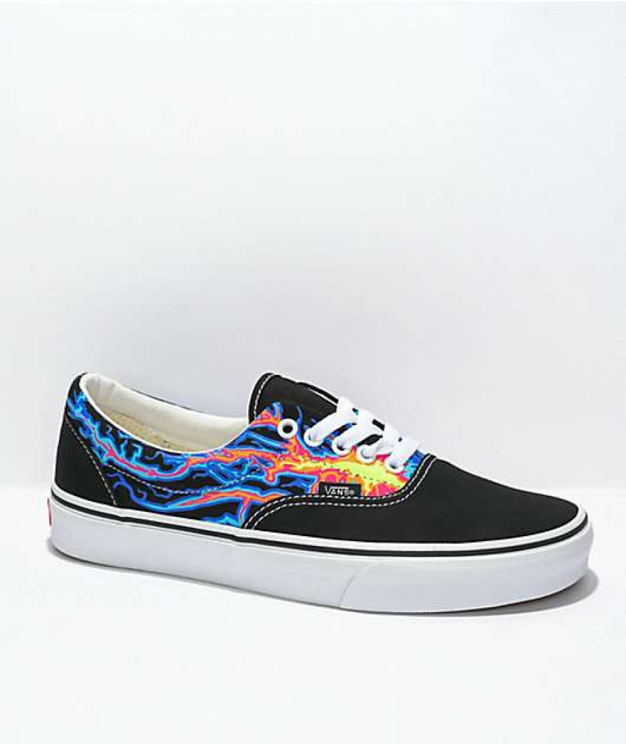 Vans * | Vans Era Electric Flame Black & White Skate Shoes Promotions