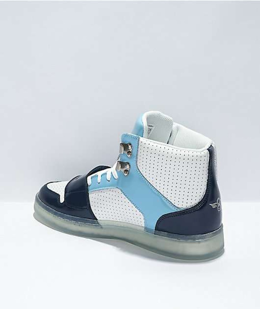 Sneakers * | Creative Recreation Cesario Hi Xxi White & Blue High Top Shoes Outlet