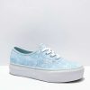 Vans * | Vans Authentic Floral Blue Platform Shoes Promotions