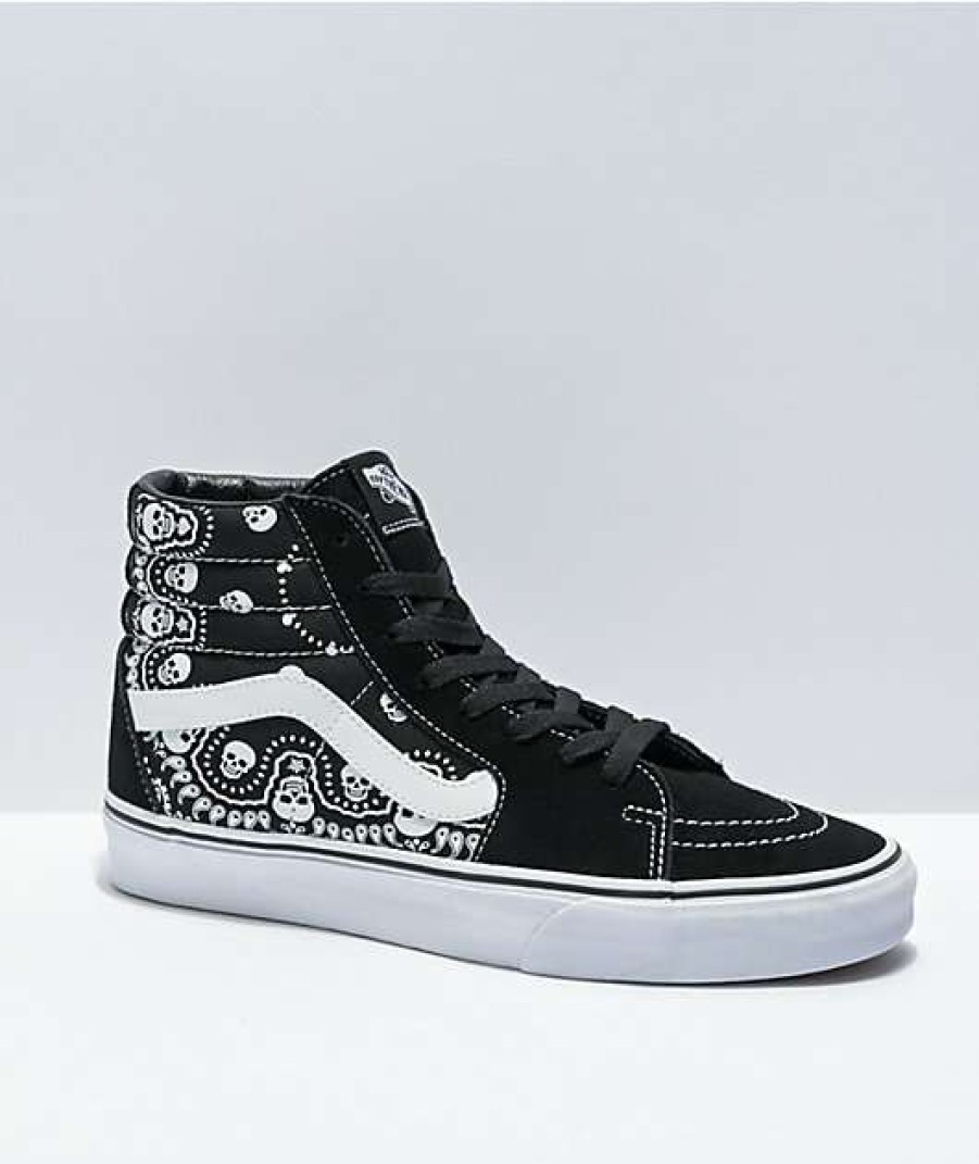 Vans * | Vans Sk8-Hi Bandana Black & White Skate Shoes Promotions