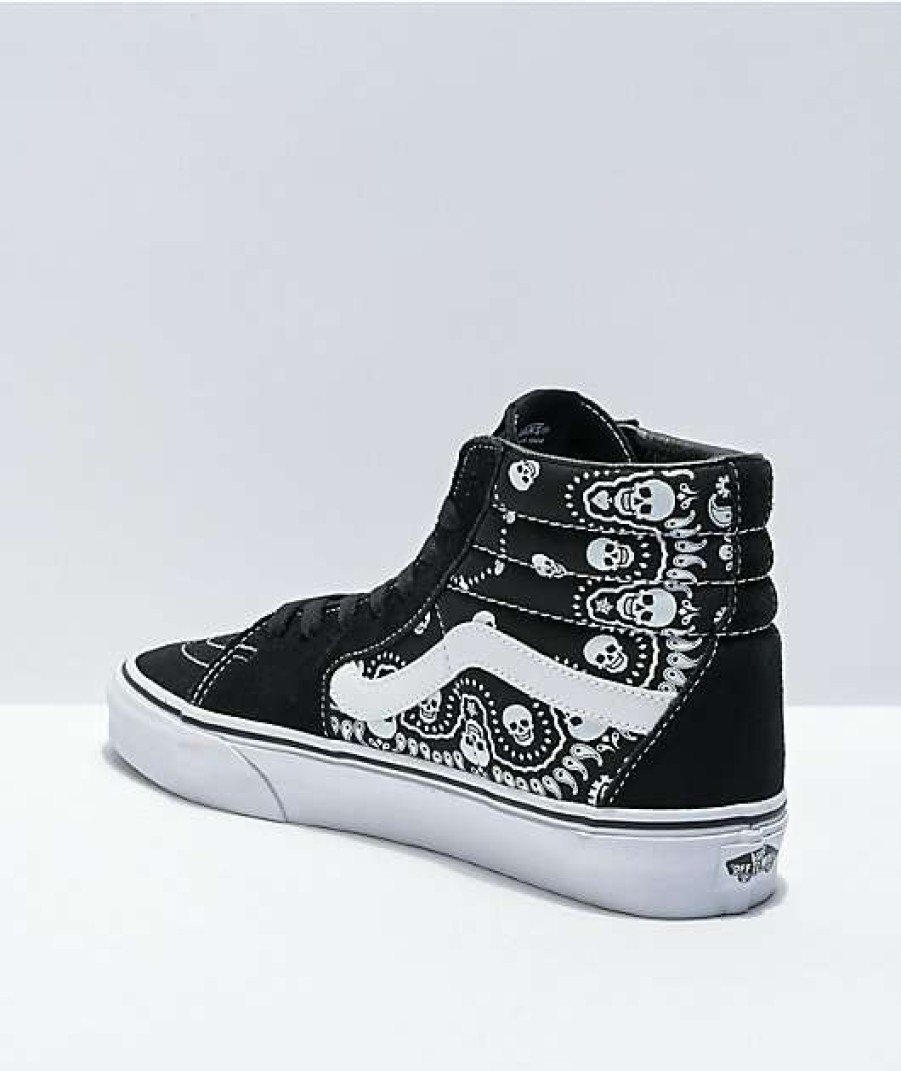 Vans * | Vans Sk8-Hi Bandana Black & White Skate Shoes Promotions