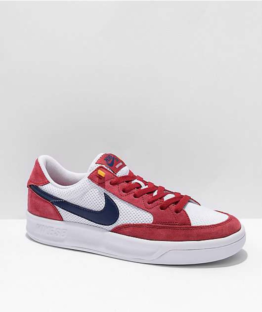 Nike * | Nike Sb Adversary Red & Midnight Navy Skate Shoes Promotions